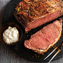 Lemon-Garlic Roast with Herbed Oregano-Horseradish Sauce