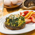 Herbed Spinach Quiche Portabella Caps
